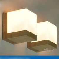 Modern Wood Lamp Led Wall Lamps Sconces Nordic Glass Lampshade Wall+lamps Bathroom Lamp Bedroom Loft Luminaire Light Fixtures
