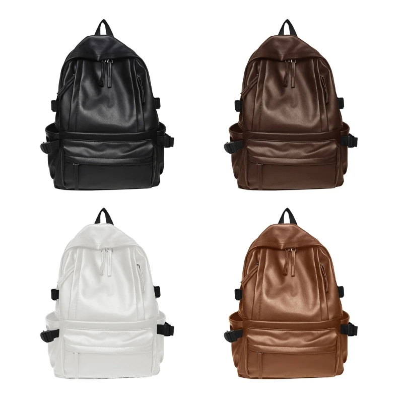 

Vintage Pu Leather Women School Backpack Female School Bag College Girl Backpack