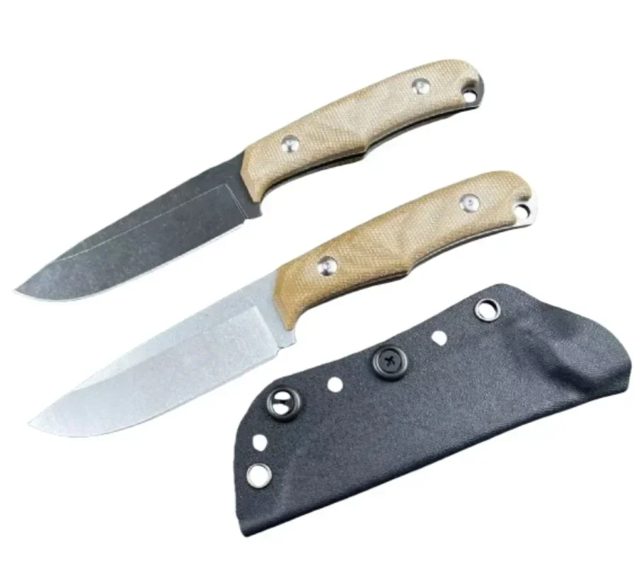 ChrisCR Backpacker Нож с прямым фиксированным лезвием 12C27N Лезвие Micarta Ручка Тактический