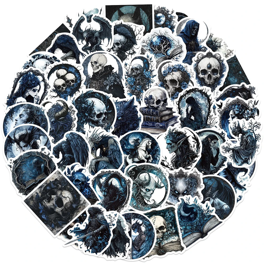 10/30/50 шт Готический Ужас Скелет Наклейки Крутые Граффити Телефон Ноутбук