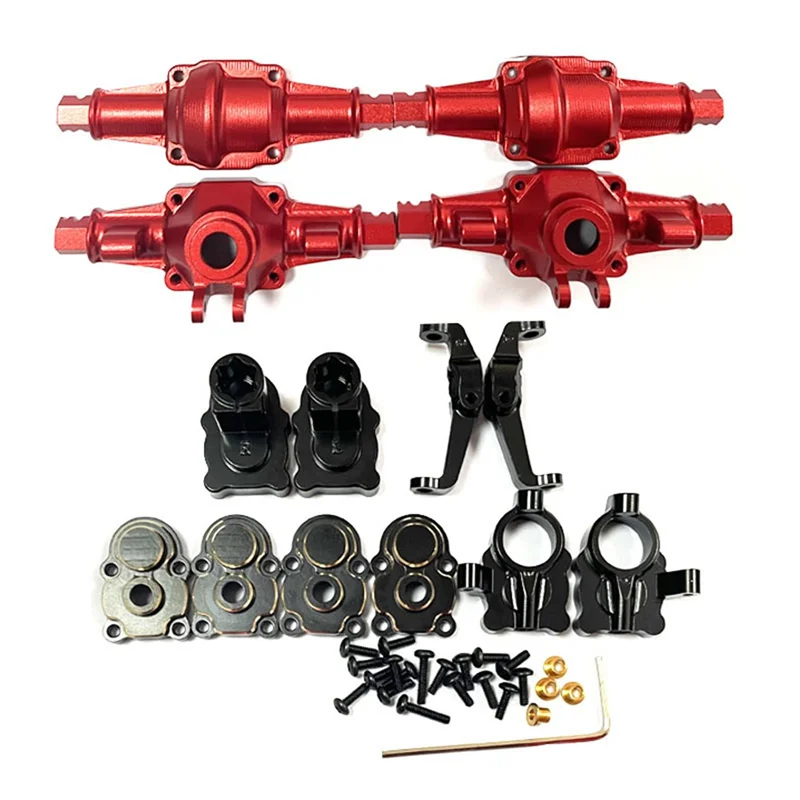 

For FMS FCX24 Brass Front and Rear Portal Housing Axle Housing Set 1/24 RC Crawler Car Upgrades Parts Accessories,Red