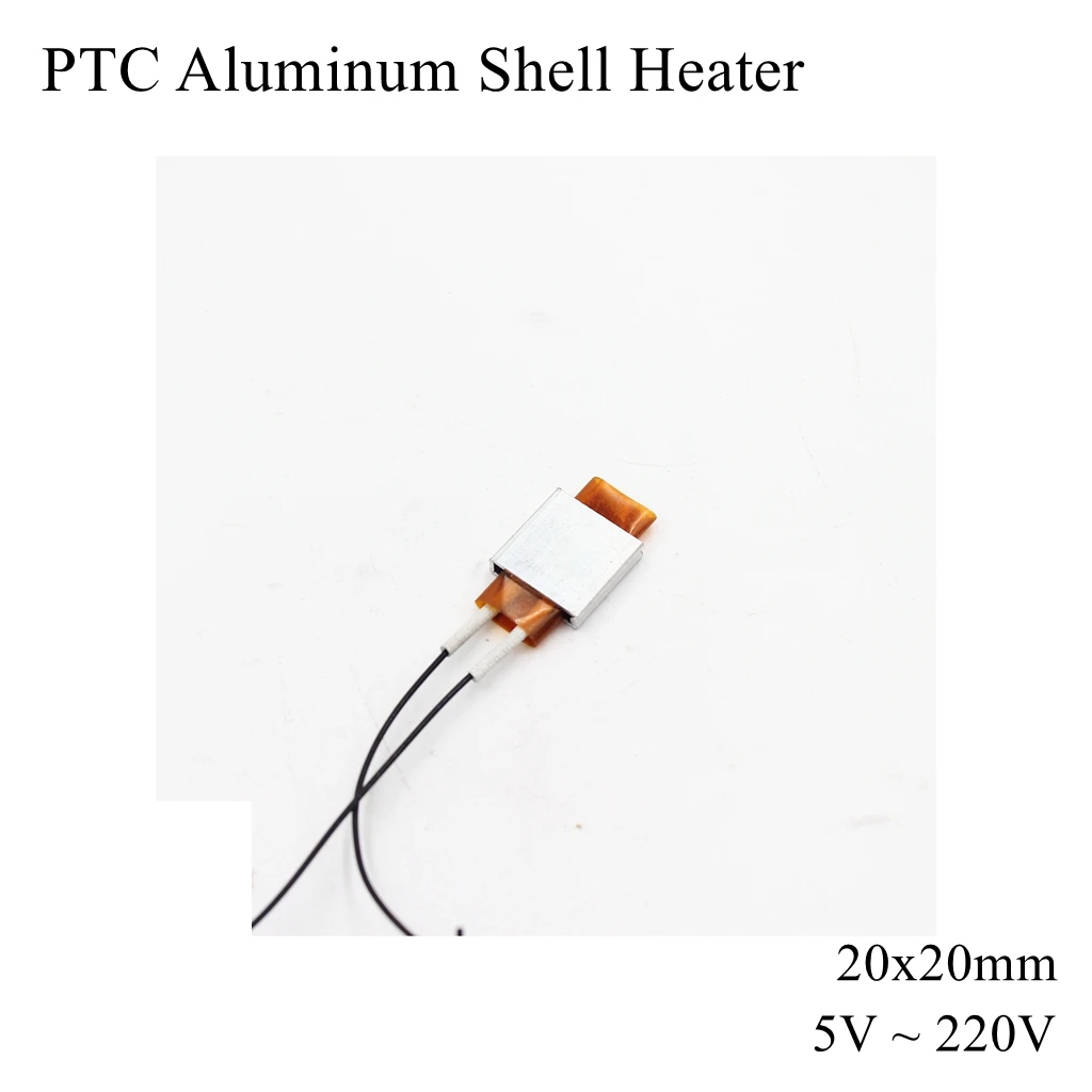 

20x20mm 12V 24V 110V 220V PTC Aluminum Shell Heater Constant Thermostat Thermistor Ceramic Air Heating Sensor Egg Incubator