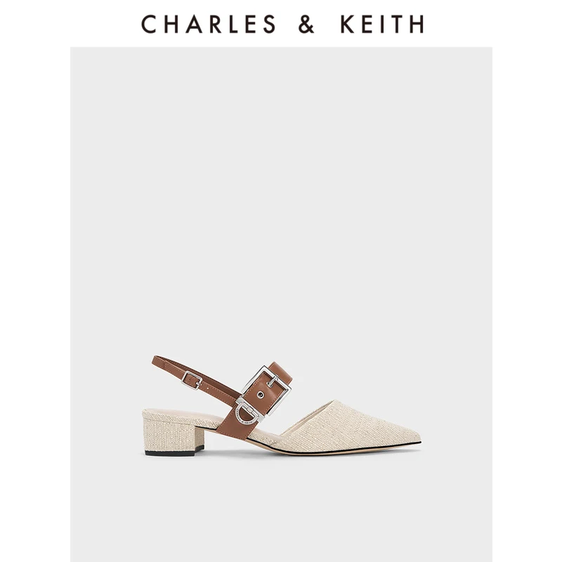 

Летняя новая коллекция CHARLES & KEITH23, Модные женские сандалии с широким ремешком на массивном каблуке