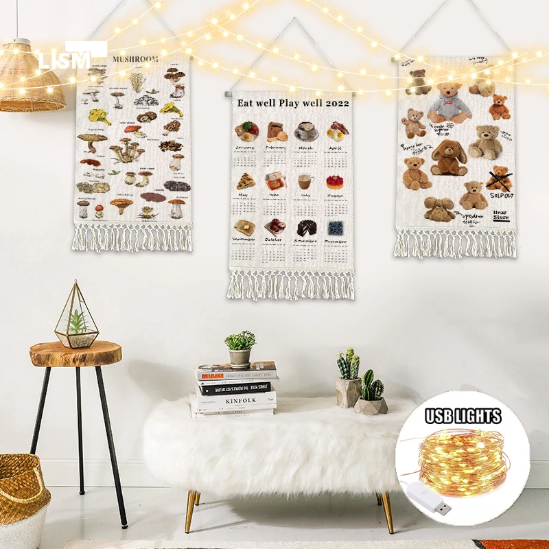 

Nordic Cloth Breakfast Macrame Tapestry Simple Style Tapestries Hand Woven Suitable for Dining Room Wall Decoration Aesthetics