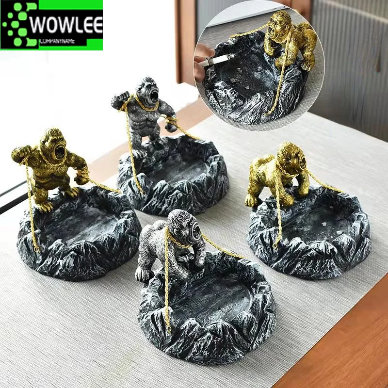 

Cartoon Animal Ashtray Orangutan Anti-Ash Car Large Capacity Ashtray Living Room Office Decoration Gift Ash Tray Weed