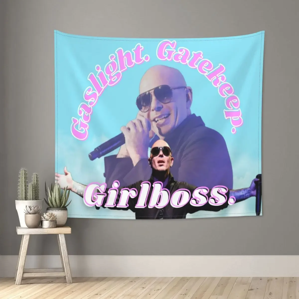 

Настенный гобелен с надписью «Mr. Worldwide говорит до Girlboss», гобелены из полиэстера в стиле хиппи, настенная ткань для домашнего декора