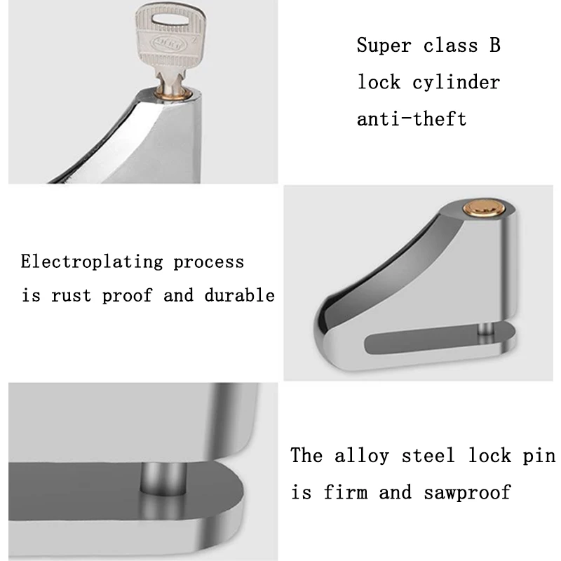 Универсальный портативный мотоциклетный замок с защитой от кражи стальной