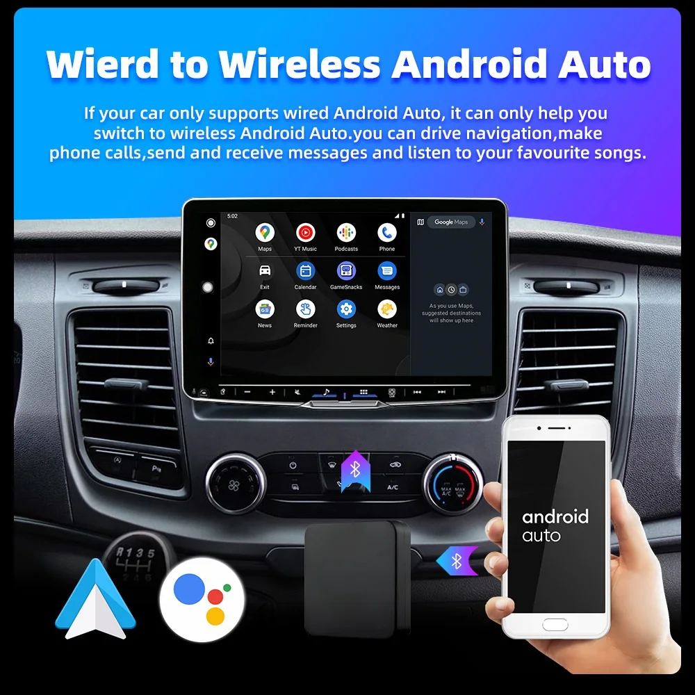 Беспроводной адаптер CarPlay Binize проводной к беспроводному Android Auto Dongle Plug &amp Play для VW