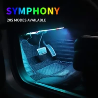 led car foot light dynamic colorful ambient lamp usb app remote box control multiple modes automotive interior decorative lights