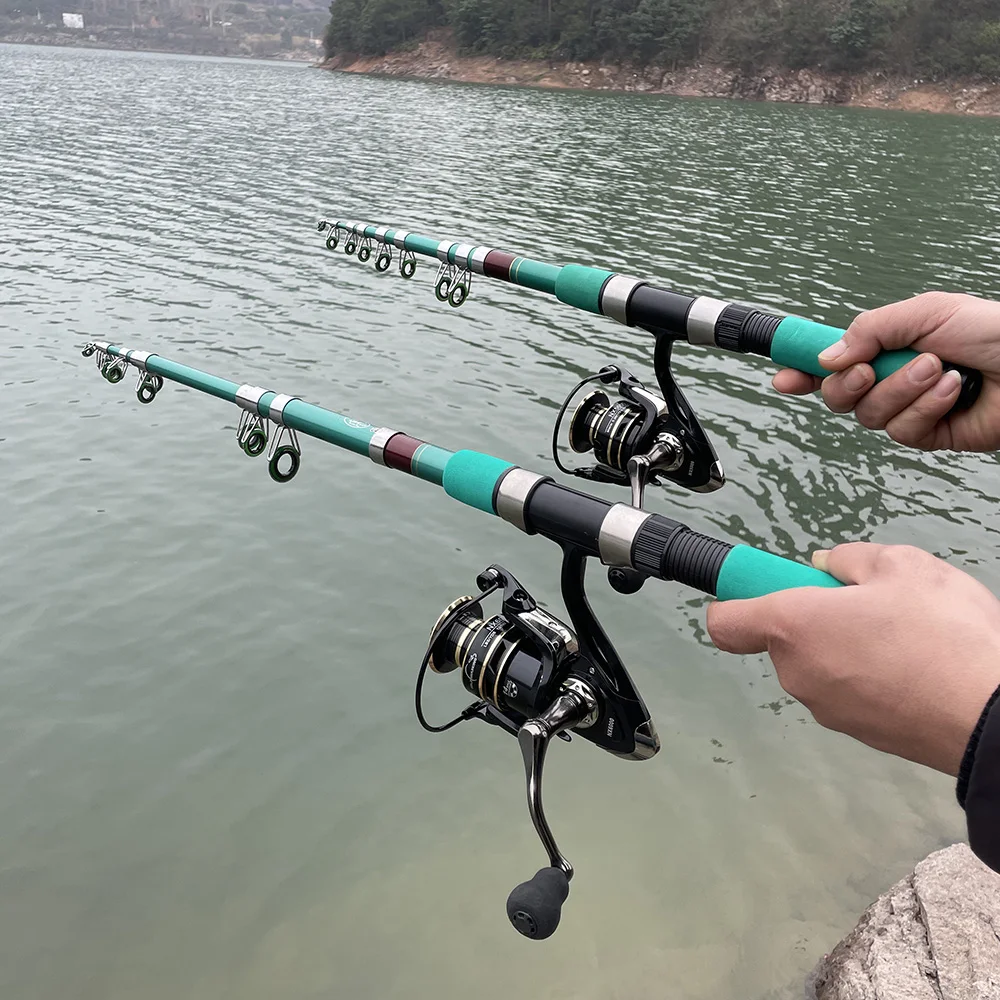 

GHOTDA 1.8-3.6m Fishing Rod and Reel Combo Saltwater Freshwater Carbon Fiber Telescopic Fishing Pole and Reel Combo