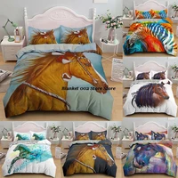 horse theme pattern 3d printed down duvet cover comforters bedding sets home textiles