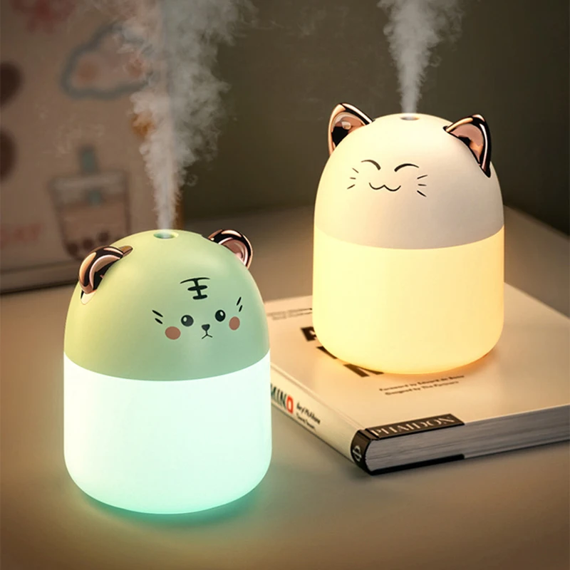 

New Home Bedroom Car AromaDiffuser Desktop Humidifier With Colorful Atmosphere Light 250ml Capacity Cold Mist Aroma Diffuser