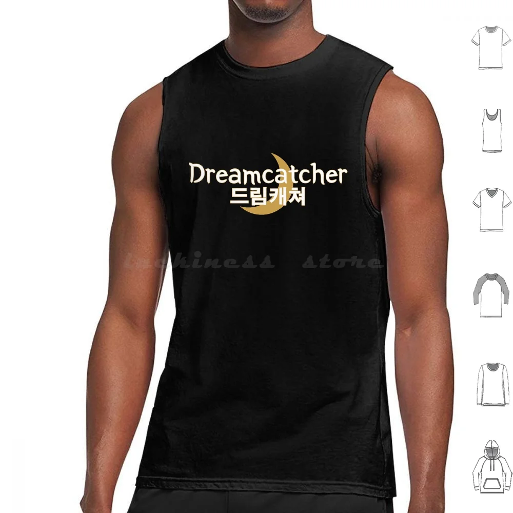 

Dreamcatcher-Korean Text With Moon On Black Tank Tops Vest Sleeveless Dreamcatcher Dream Catcher Korean Korea Moon Gold Golden