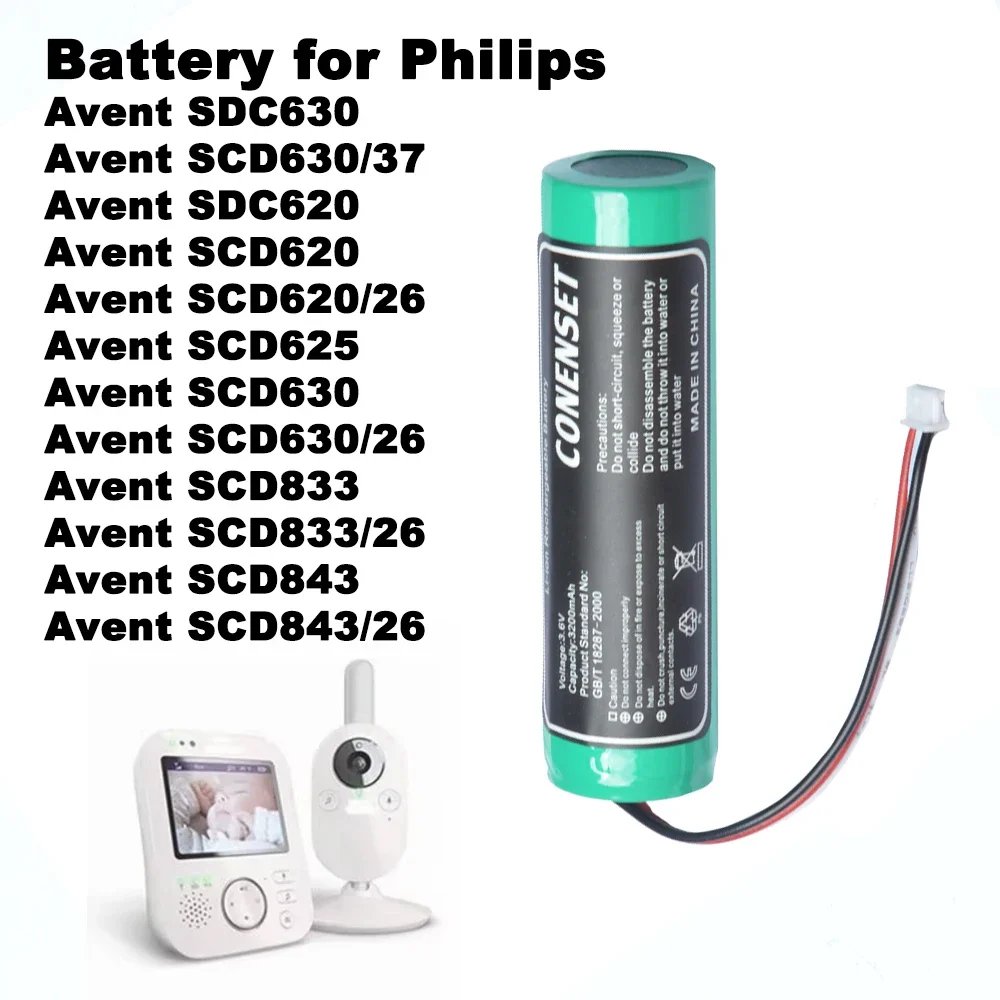 Фото 3,7 В NTA3460-4 аккумулятор для Philips Avent SCD630 SCD620 SCD625 SCD833 SCD843 радионяня для YAMAHA NX-P100 динамик YBP-L01 №2