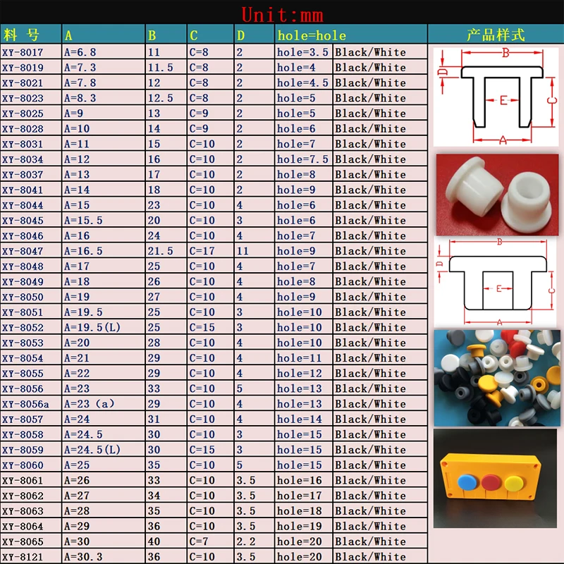 Термостойкая силиконовая заглушка 6 8-200 мм