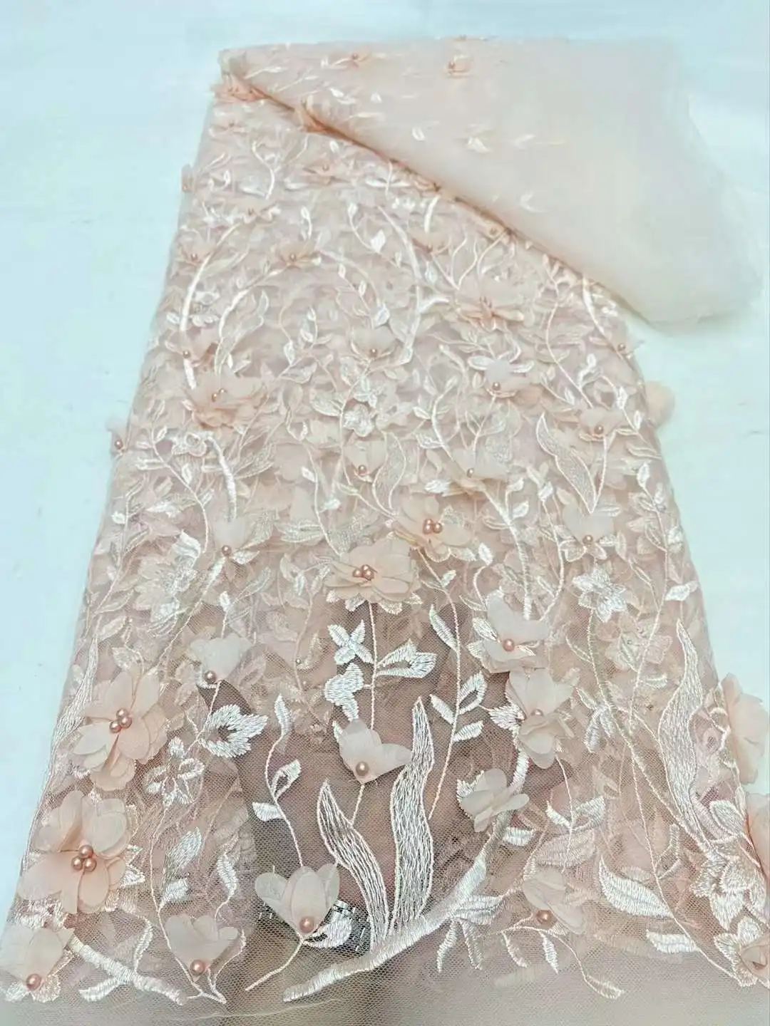 Французская Тюлевая кружевная ткань 2024 Высококачественная африканская с 3D