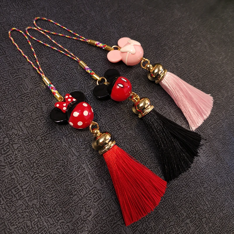 

Mobile Phone Lanyard Short Pendant Couple Pendant Mobile Phone Shell Creative Cartoon Tassel Pendant Minnie Anti-lost Chain