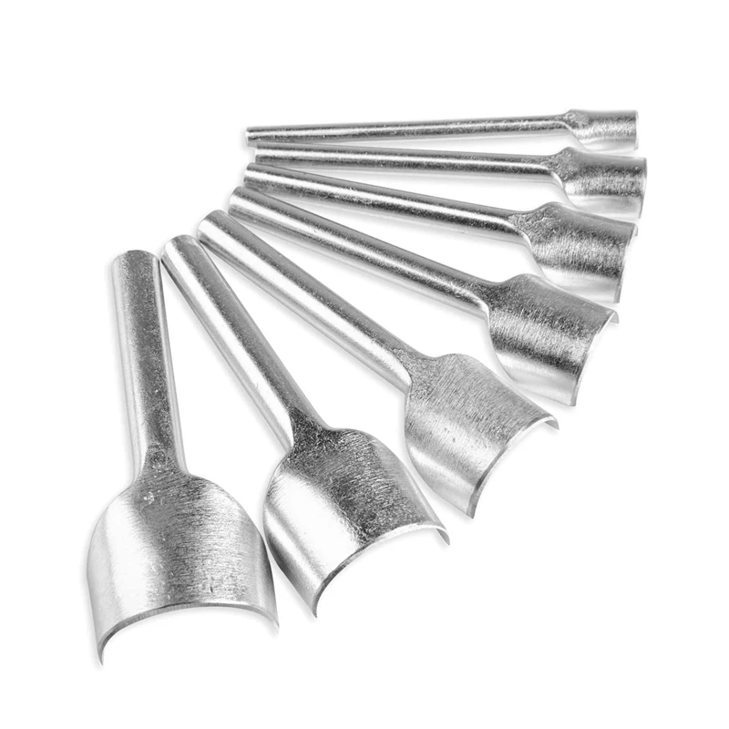 

7Pcs Arc-Shaped Leathercraft Punch, 1/2 Round Leather Edge Cutter Punch for Crafting Strap Belt, Wallet and Bag, 10-40mm