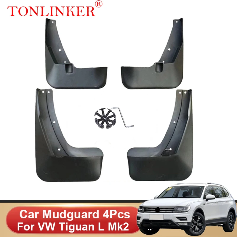 

TONLINKER Car Mudguard For Volkswagen VW Tiguan L Mk2 2017-2021 Mudguards Splash Guards Fender Mudflaps 4Pcs Accessories