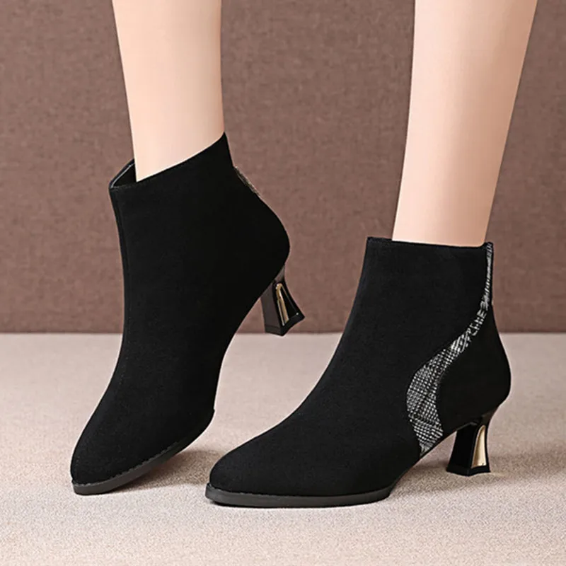 

Women Cool Comfort European Stylish High Quality Stiletto Heel Boots Lady Casual Short Autumn Ankle Boots Botas Femininas E794