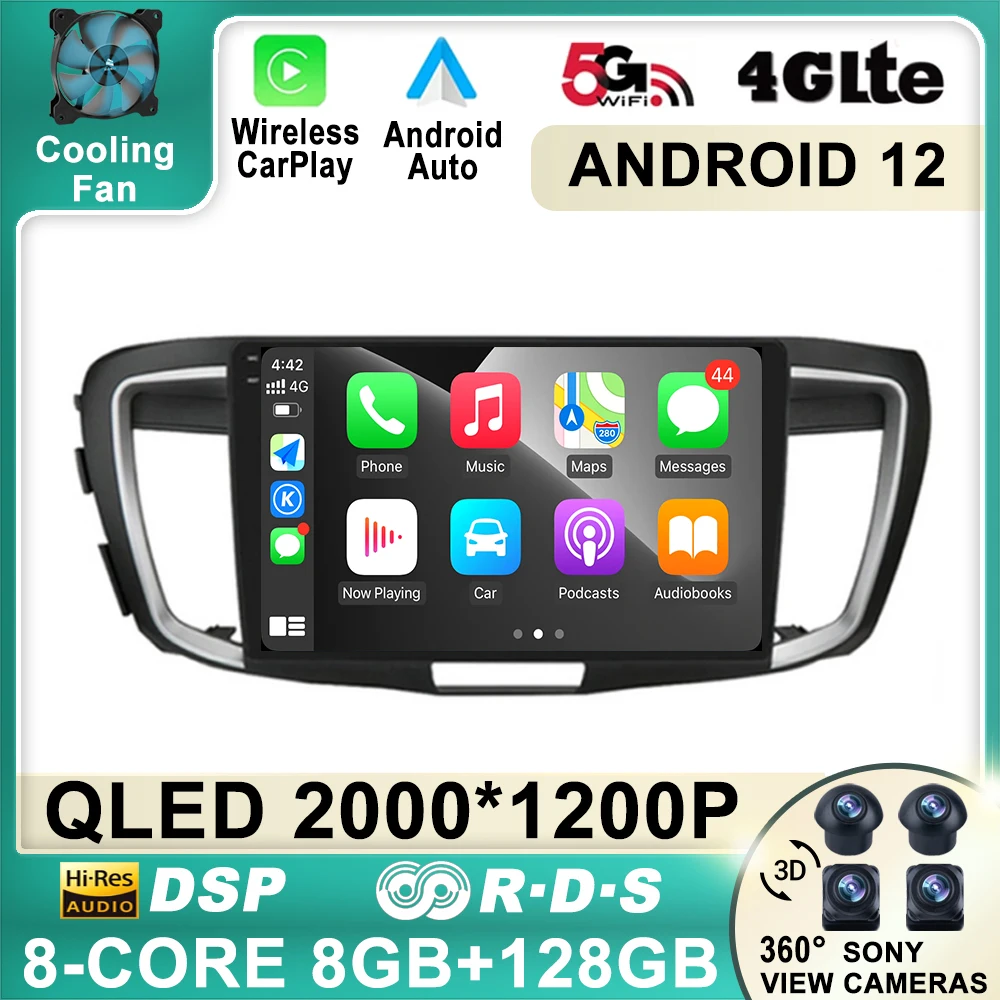 

10'' Android 12 For Honda Accord 9TH 2.4L 2013 - 2017 Car Radio Multimedia GPS Navigation Navi Player Auto Stereo WIFI 2 Din
