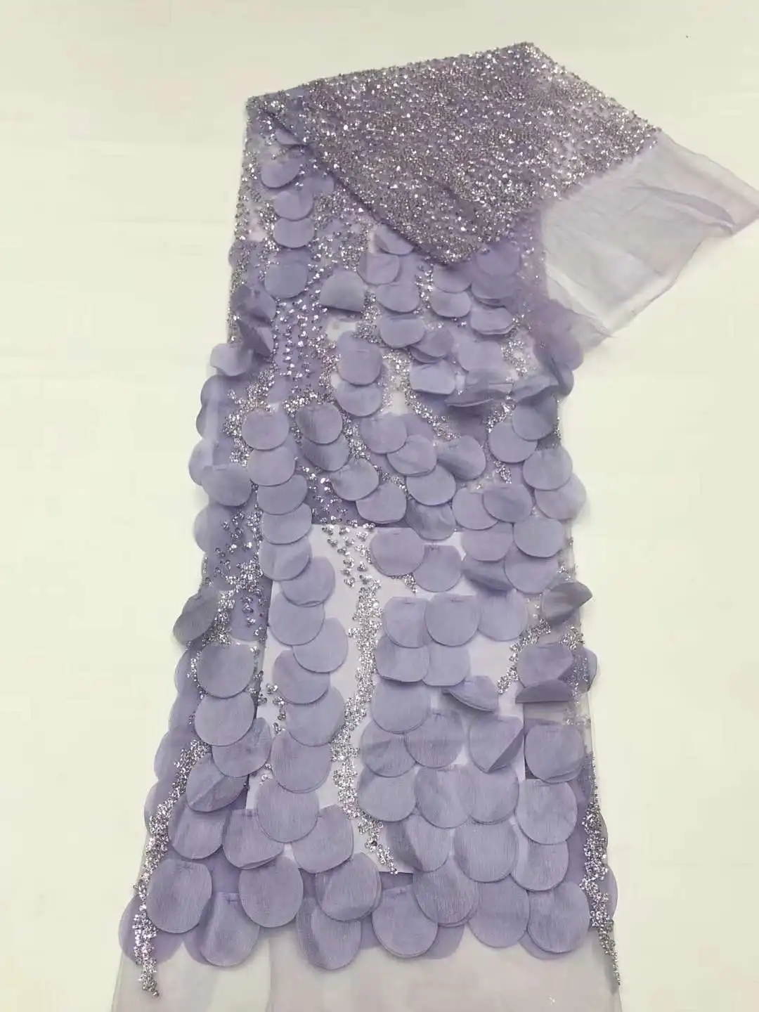 Роскошная африканская 3D Цветочная кружевная ткань 2024 Высококачественная желтая