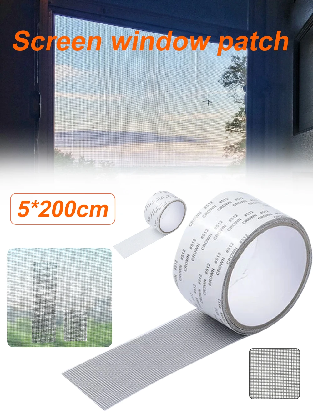 

5*200cm Window Repair Tape 3layer Strong Adhesive Mosquito Window Net Repair Patch For Home Window Net Repair Accessories Parts