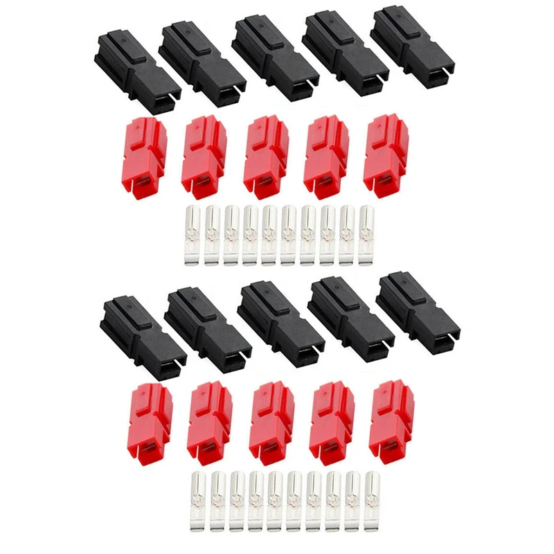 

10 Pairs 30A Amp 600V Power Marine Connector Pole Red Black For Anderson Powerpole