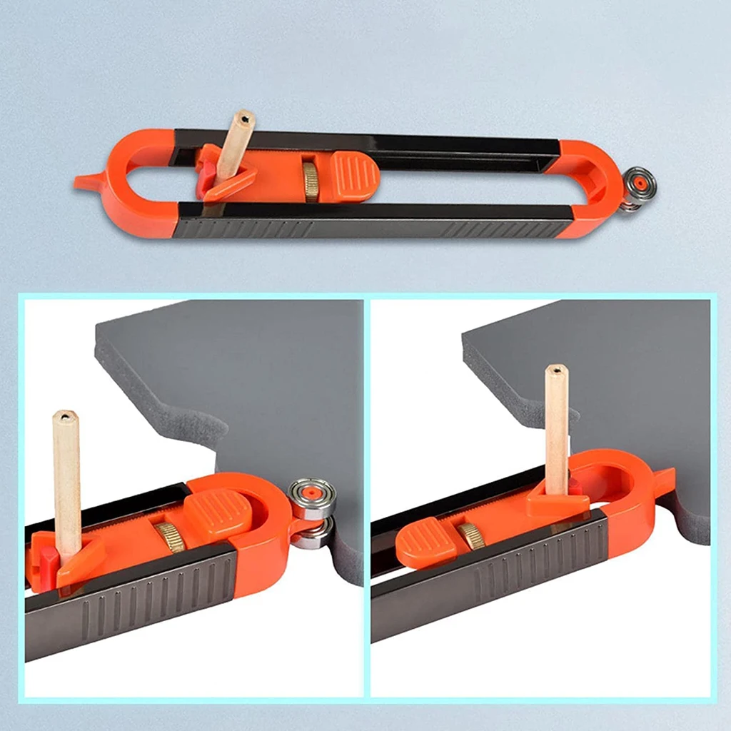 

Profile Scribing Ruler Contour Gauge with Lock Adjustable Locking Precise Woodworking Measuring Gauge Versatile Measurement Tool