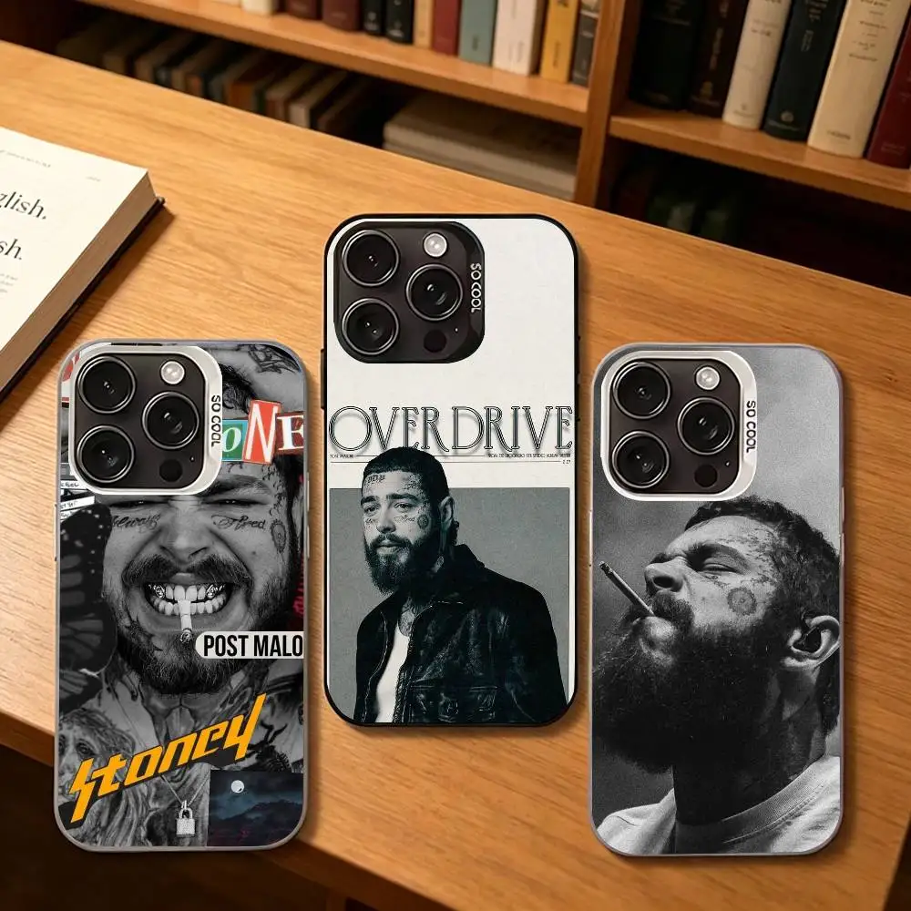 Фото Крутой чехол с изображением рэпера P-Post Malone, серебристый, для iPhone 17, 16, 15, 14, 13, 12, 11 Plus, Pro Max, XS №1