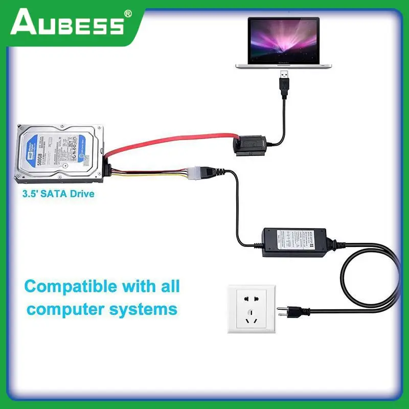 

Converter Cable Sata Pata Ide To Usb 2.0 Adapter For 2.5 / 3.5 Inch Hard Drive
