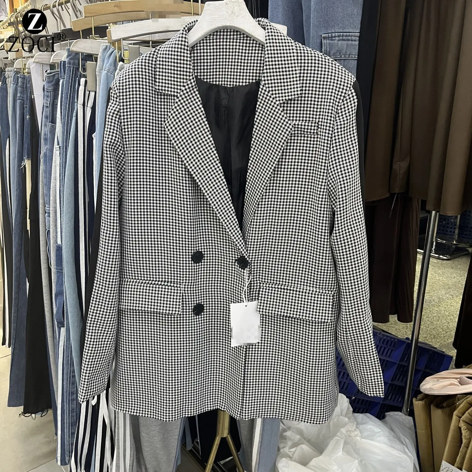 [zoci] 2024 женский пиджак Qianniao осенняя роскошная куртка Stature a Sense Power Style