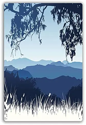 

Funny Retro Cafe Store Metal Tin Signs Wall Decor Mountains Landscape