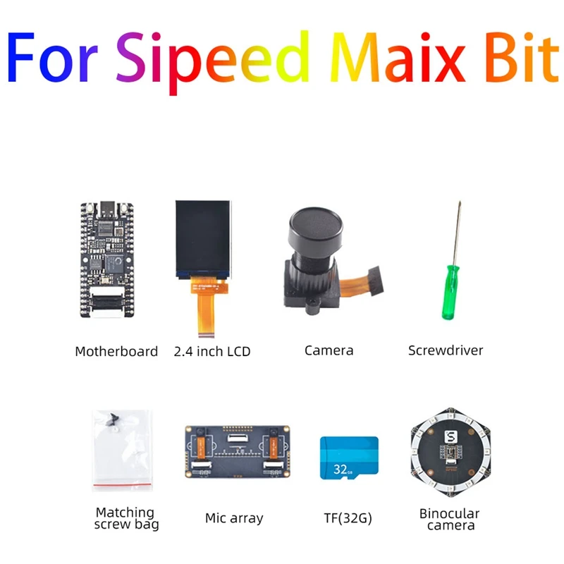 

For Sipeed Maix Bit Kit RISC-V AI+LOT K210 In-Line Breadboard With 2.4Inch Screen/Camera/Mic Array/Binocular Cam/TF Card