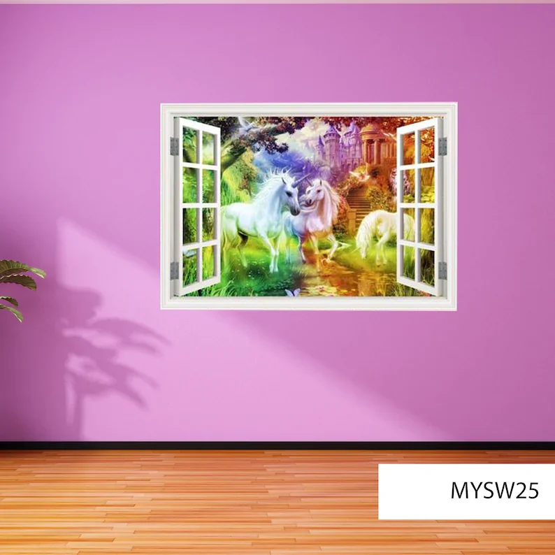 

WINDOW FRAME ART - Horse Print Decal - Horse Lovers Gift - Beautiful Animal Art - Vinyl Wall Poster - Handmade Stickers