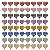 10pcs 8 color glitter red heart shape enamel charms alloy metal valentines day pendants for diy jewelry making crafts supplies