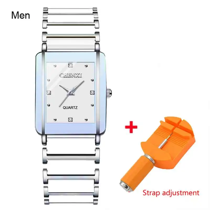 2023 Hot Selling Couple Watch High Quality Square Fashionable Quartz Wristwatch for lover stainless steel band drop shipping