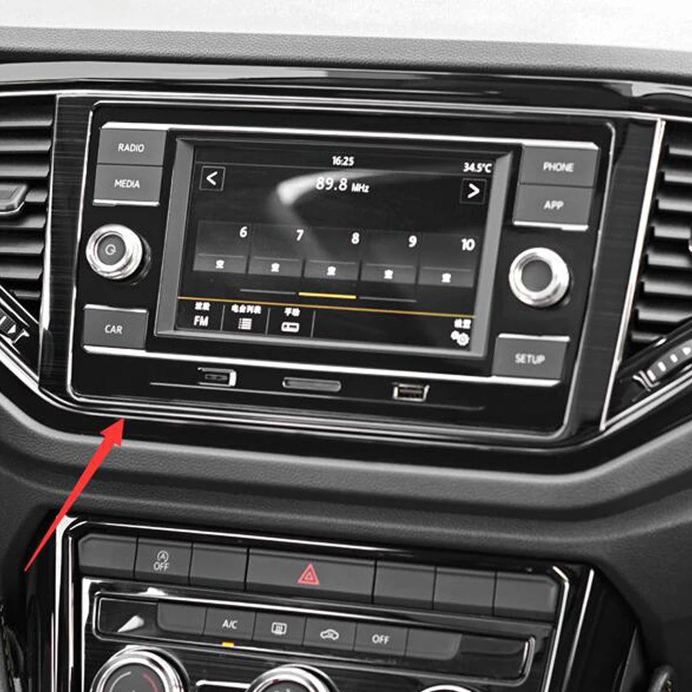 

Подходит для Volkswagen T-Roc TROC 2017 2018 2019, автомобильный навигационный ящик из нержавеющей стали, отделочная панель, аксессуары для украшения интер...