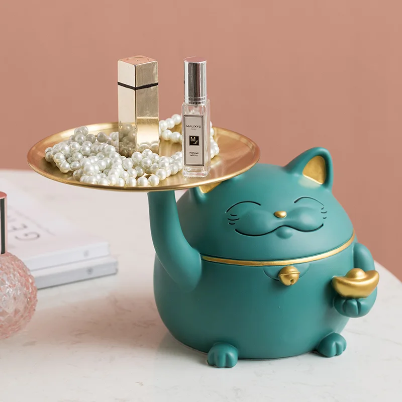 

Creative Lucky Cat Home Decorations Living Room Entrance Key Storage Decoration Housewarming Gift
