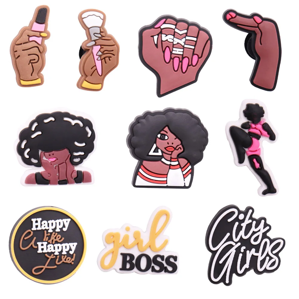 Симпатичные Мультяшные подвески для обуви из ПВХ 1 шт. милый город девушка босс