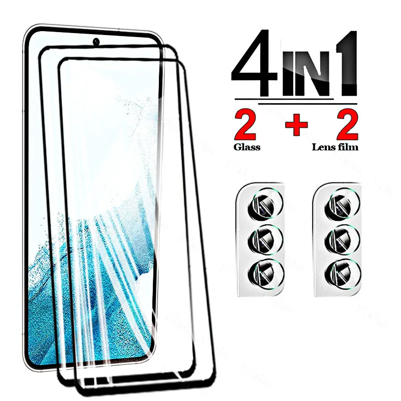 

Закаленное стекло для Samsung Galaxy S22 5G, стекло для Samsung S22 Plus, защита экрана объектива для S21 Fe S22Plus A03s A12 A13 A52s