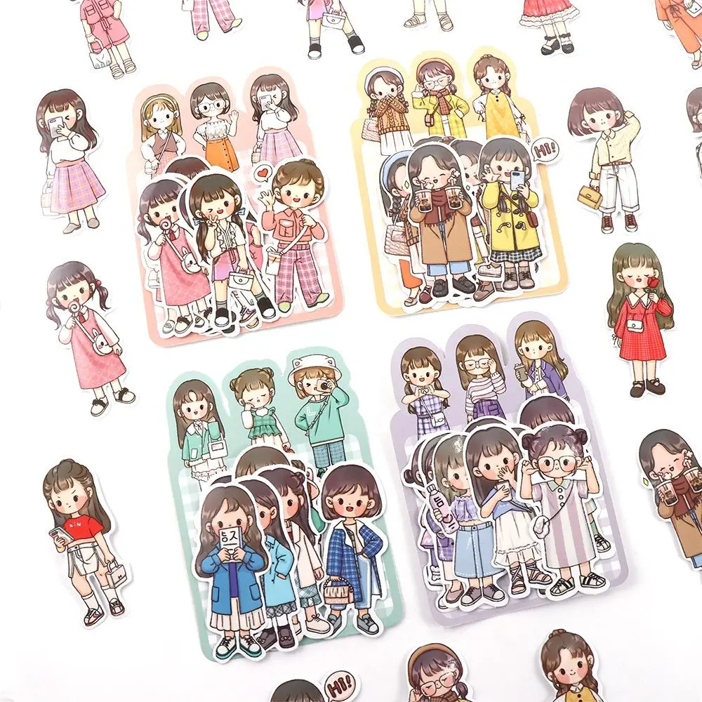

20 Pcs/Desgin Cute Wears Boy&Girl Ins Sticker Scrapbooking DIY Diary Stationery Sticky Waterproof Mobile Phone Stickers