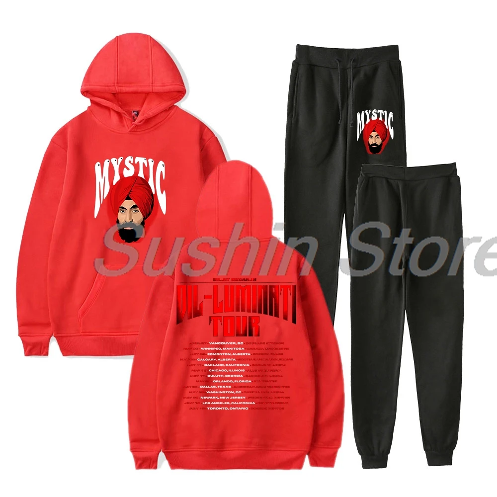 Diljit Dosanjh Dil-Luminati Tour Mystic пуловер с капюшоном и штаны для бега комплект из двух