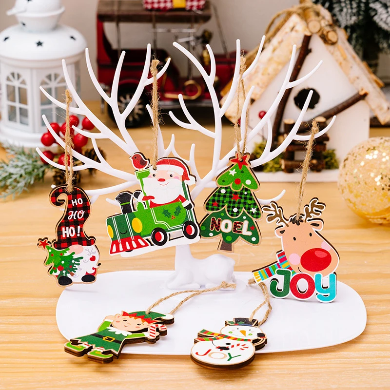 

Рождественские украшения, рождественские деревянные подвески, украшения в виде Санта-Клауса, подвески для рождественской елки, украшения для дома и Рождества