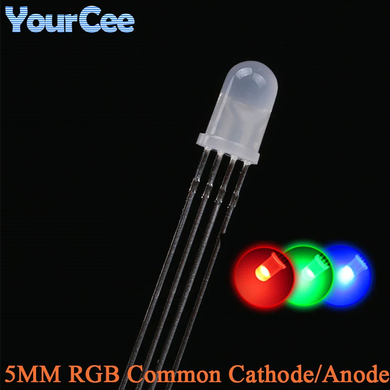20 шт. 5 мм F5 туман прозрачный полный цвет светодиодный RGB управляемый светильник