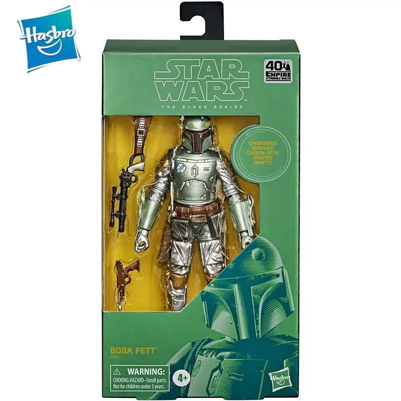 

Оригинальная серия Hasbro, фильмы Звездные войны, охватывающие черный карбонизированный Фетт, подвижная 6-дюймовая коллекционная игрушка, бут...