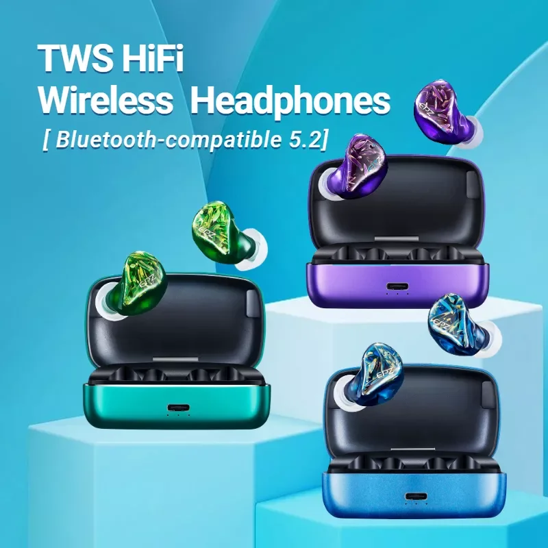 

EPZ 350T Pro Hybrid Technology HIFI In Ear Bluetooth Earphones Sport Noise Cancelling True Wireless Headphones Headset Earbuds
