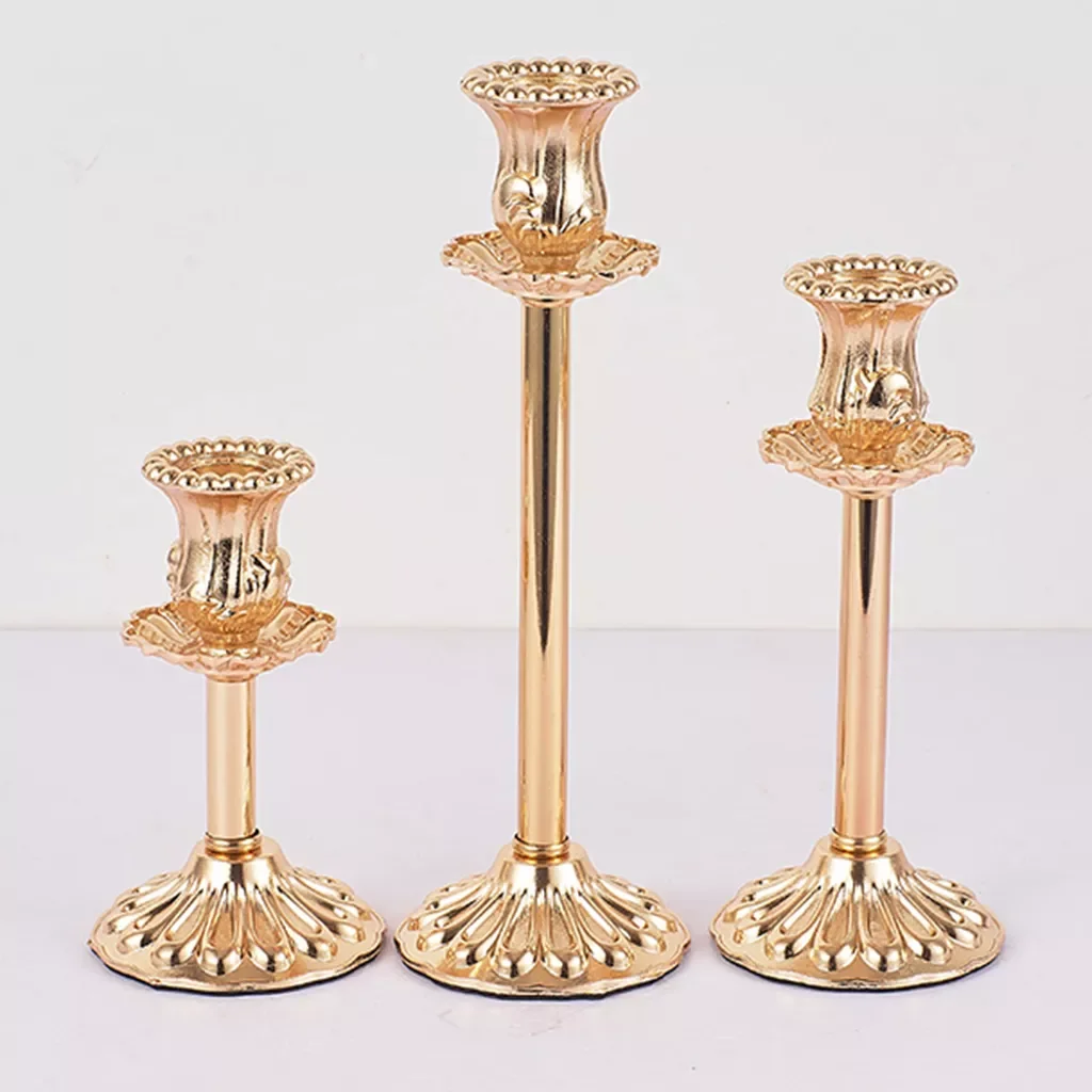 

NEW2022 Gold Plating Decorative Candle Holders Home Decor Candlesticks Pillar Frameless Candles Stand Weddings Party Table Cente
