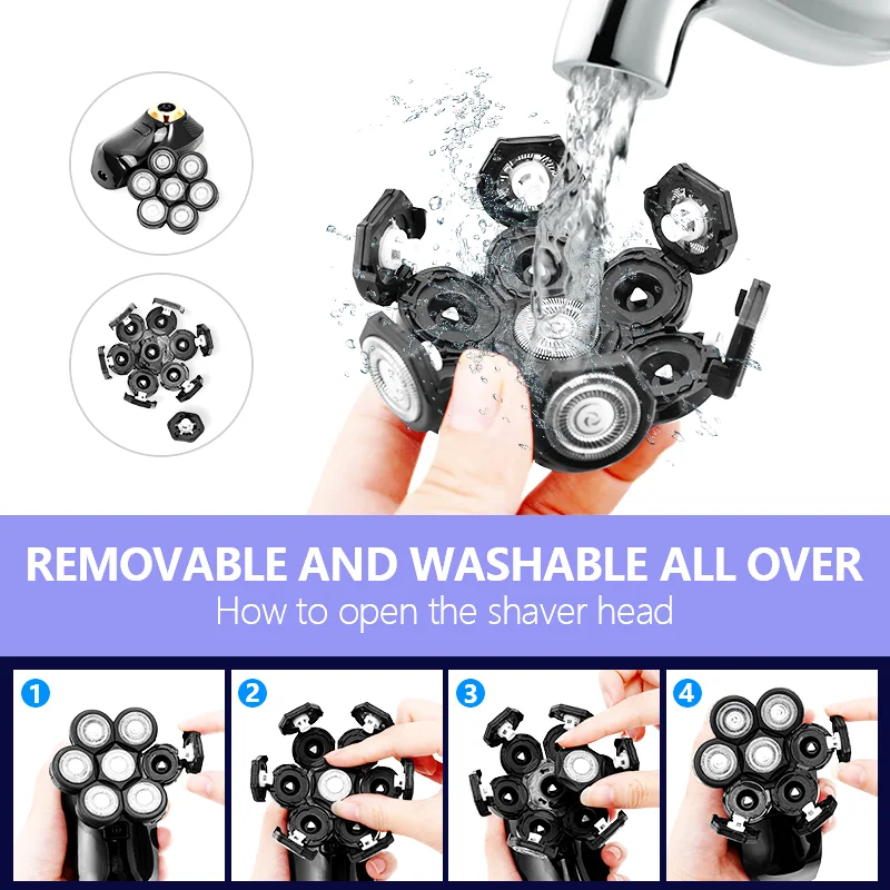 Сменная электрическая бритва 7D независимая с 7 плавающими головками