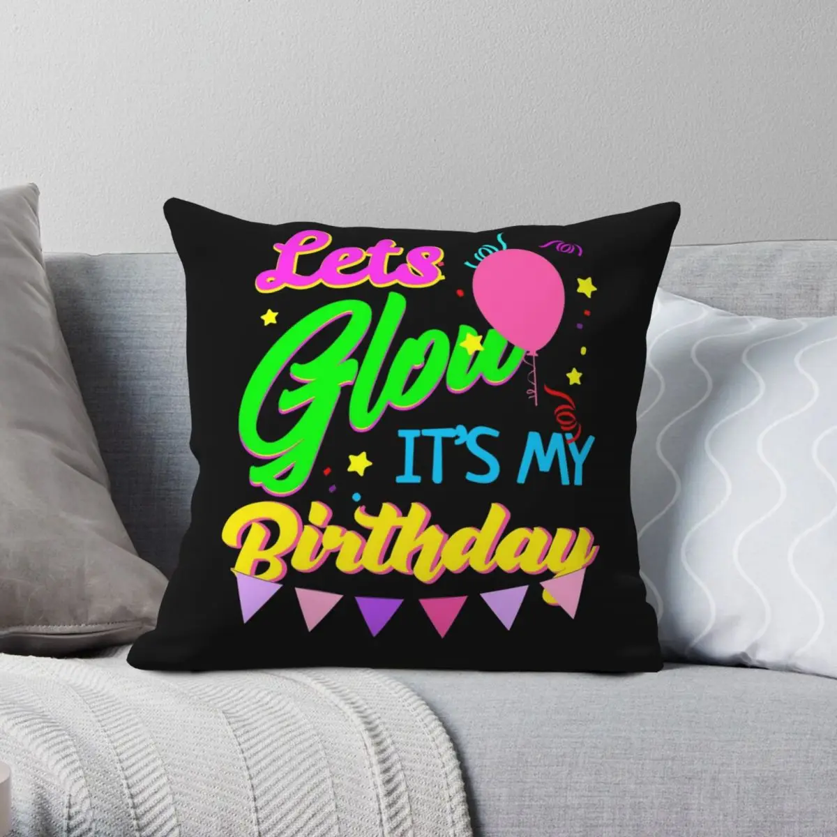 

It's My Birthday Square Pillowcase Polyester Linen Velvet Printed Zip Decor Throw Pillow Case Bed Cushion Cover Wholesale 18"
